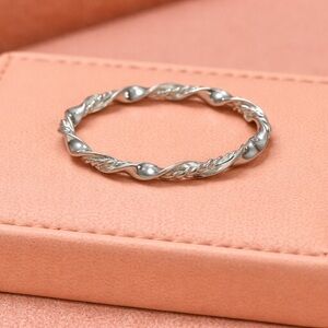 Taxco 925 Sterling Silver Twisted Band Dainty Stackable Ring Mexican Silver